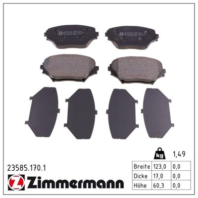 ZIMMERMANN 23585.170.1 Číslo výrobce: 23585. EAN: 4250238738855.