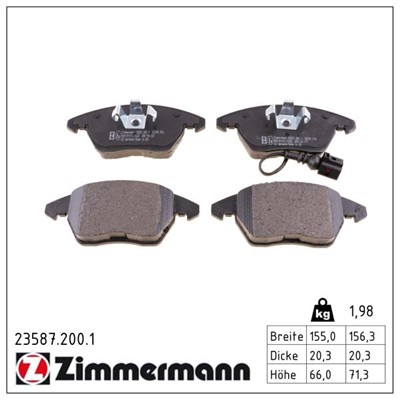 ZIMMERMANN 23587.200.1 Číslo výrobce: 23587. EAN: 4250238738862.