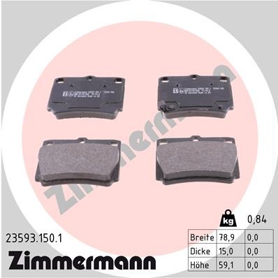 ZIMMERMANN 23593.150.1 Číslo výrobce: 23593. EAN: 4250238738886.