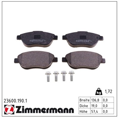 ZIMMERMANN 23600.190.1 Číslo výrobce: 23600. EAN: 4250238738923.