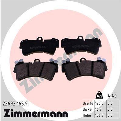 ZIMMERMANN 23693.165.9 Číslo výrobce: 23693. EAN: 4250238747956.