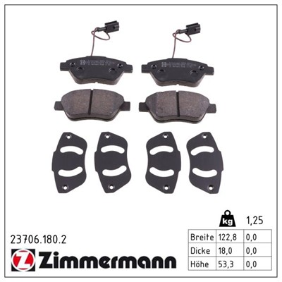 ZIMMERMANN 23706.180.2 Číslo výrobce: 23705. EAN: 4250238756095.