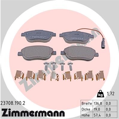 ZIMMERMANN 23708.190.2 Číslo výrobce: 23708. EAN: 4250238756927.
