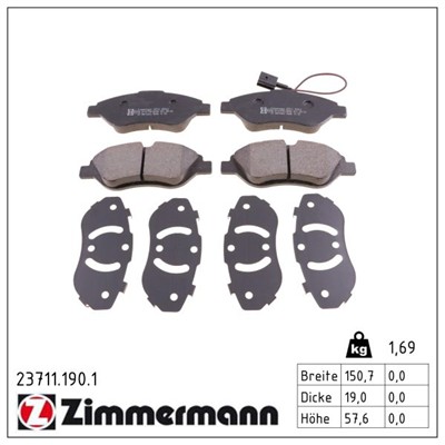 ZIMMERMANN 23711.190.1 Číslo výrobce: 23711. EAN: 4250238739265.