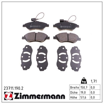 ZIMMERMANN 23711.190.2 Číslo výrobce: 23711. EAN: 4250238753841.