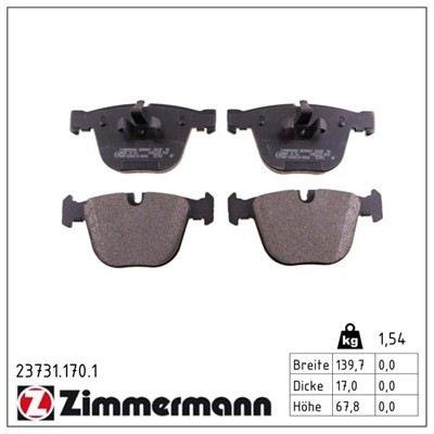 ZIMMERMANN 23731.170.1 Číslo výrobce: 23731. EAN: 4250238746478.