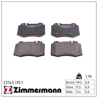 ZIMMERMANN 23745.175.1 Číslo výrobce: 23271. EAN: 4250238739395.