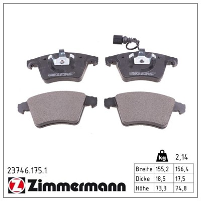 ZIMMERMANN 23746.175.1 Číslo výrobce: 23747. EAN: 4250238739418.