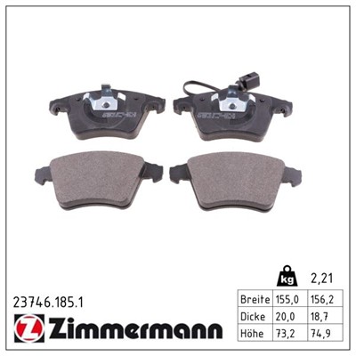 ZIMMERMANN 23746.185.1 Číslo výrobce: 23467. EAN: 4250238739425.
