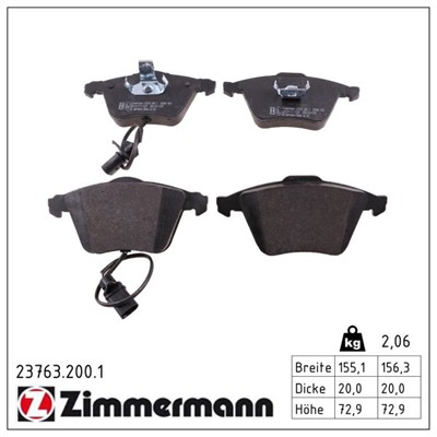 ZIMMERMANN 23763.200.1 Číslo výrobce: 23763. EAN: 4250238739494.