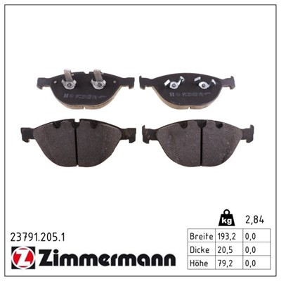 ZIMMERMANN 23791.205.1 Číslo výrobce: 23792. EAN: 4250238746409.