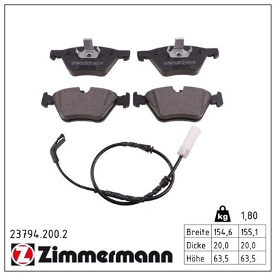 ZIMMERMANN 23794.200.2 Číslo výrobce: 23794. EAN: 4250238739623.