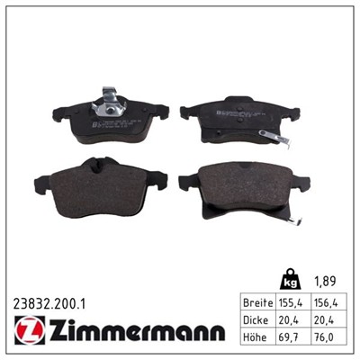 ZIMMERMANN 23832.200.1 Číslo výrobce: 23832. EAN: 4250238739715.