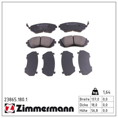ZIMMERMANN 23865.180.1 Číslo výrobce: 23865. EAN: 4250238739753.