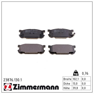 ZIMMERMANN 23876.130.1 Číslo výrobce: 23876. EAN: 4250238739791.