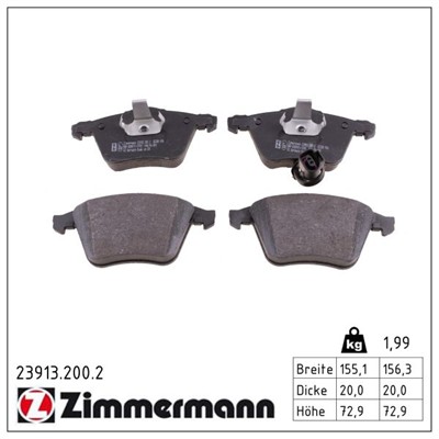 ZIMMERMANN 23913.200.2 Číslo výrobce: 23801. EAN: 4250238756088.