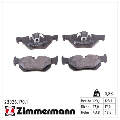 ZIMMERMANN 23926.170.1 Číslo výrobce: 23926. EAN: 4250238739937.