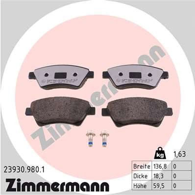 ZIMMERMANN 23930.980.1 Číslo výrobce: 23930. EAN: 4250238779162.