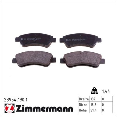ZIMMERMANN 23954.190.1 Číslo výrobce: 23954. EAN: 4250238763314.