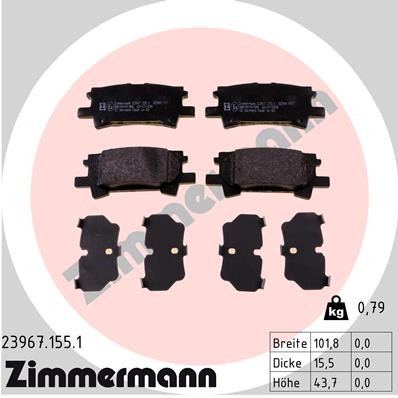 ZIMMERMANN 23967.155.1 Číslo výrobce: 23967. EAN: 4250238740049.