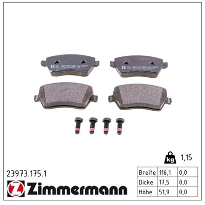 ZIMMERMANN 23973.175.1 Číslo výrobce: 23973. EAN: 4250238740070.