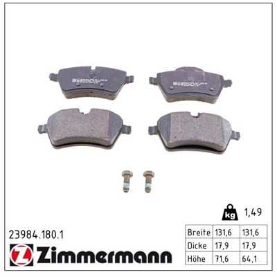 ZIMMERMANN 23984.180.1 Číslo výrobce: 23984. EAN: 4250238750413.