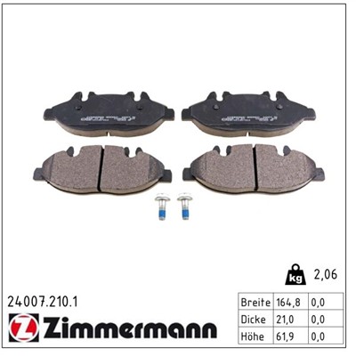 ZIMMERMANN 24007.210.1 Číslo výrobce: 24007. EAN: 4250238740155.
