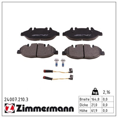 ZIMMERMANN 24007.210.3 Číslo výrobce: 24007. EAN: 4250238757634.
