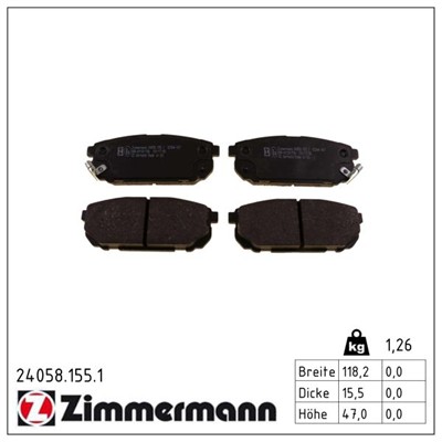 ZIMMERMANN 24058.155.1 Číslo výrobce: 23993. EAN: 4250238740254.