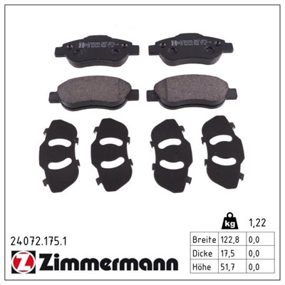 ZIMMERMANN 24072.175.1 Číslo výrobce: 24072. EAN: 4250238740308.