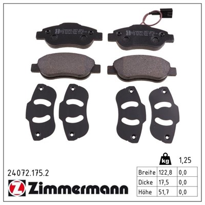 ZIMMERMANN 24072.175.2 Číslo výrobce: 24072. EAN: 4250238740315.