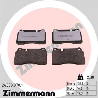 ZIMMERMANN 24098.970.1 Číslo výrobce: 24098. EAN: 4250238779193.