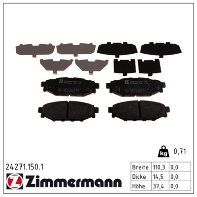 ZIMMERMANN 24271.150.1 Číslo výrobce: 24271. EAN: 4250238766544.