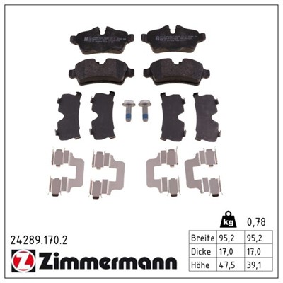 ZIMMERMANN 24289.170.2 Číslo výrobce: 24289. EAN: 4250238765318.