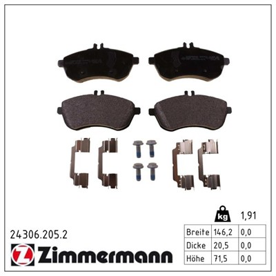 ZIMMERMANN 24306.205.2 Číslo výrobce: 24306. EAN: 4250238757597.