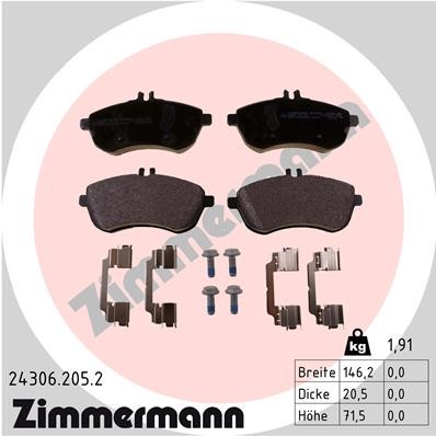 ZIMMERMANN 24306.205.2 Číslo výrobce: 24306. EAN: 4250238757597.