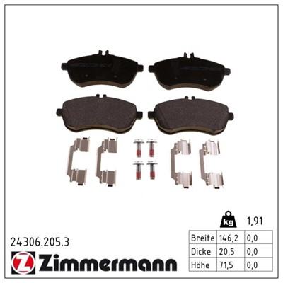 ZIMMERMANN 24306.205.3 Číslo výrobce: 24306. EAN: 4250238757702.