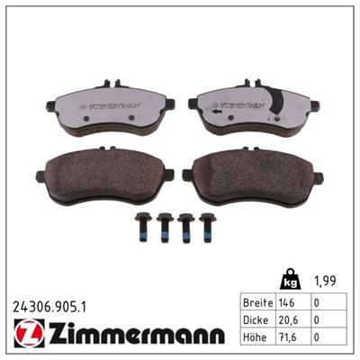 ZIMMERMANN 24306.905.1 Číslo výrobce: 24306. EAN: 4250238779308.