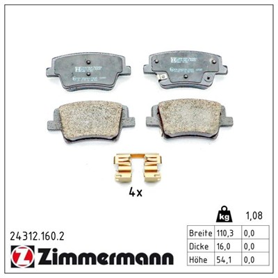 ZIMMERMANN 24312.160.2 Číslo výrobce: 24312. EAN: 4250238788454.