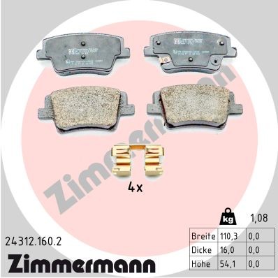 ZIMMERMANN 24312.160.2 Číslo výrobce: 24312. EAN: 4250238788454.