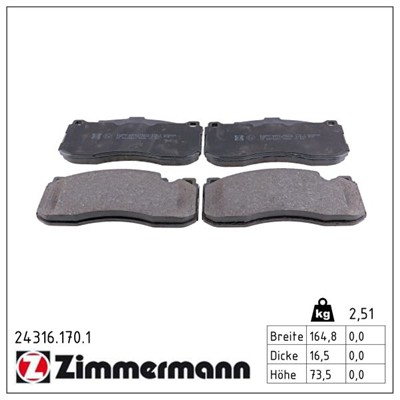 ZIMMERMANN 24316.170.1 Číslo výrobce: 24316. EAN: 4250238756828.