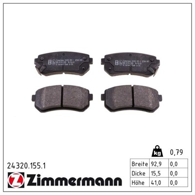 ZIMMERMANN 24320.155.1 Číslo výrobce: 24320. EAN: 4250238750208.