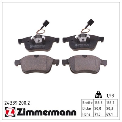 ZIMMERMANN 24339.200.2 Číslo výrobce: 24339. EAN: 4250238753810.