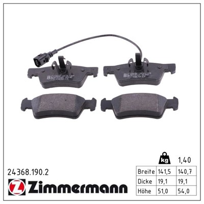 ZIMMERMANN 24368.190.2 Číslo výrobce: 24367. EAN: 4250238757771.