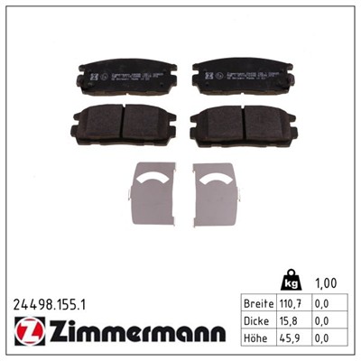 ZIMMERMANN 24498.155.1 Číslo výrobce: 24498. EAN: 4250238750086.