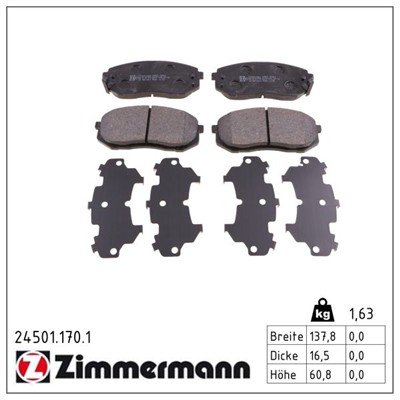 ZIMMERMANN 24501.170.1 Číslo výrobce: 24501. EAN: 4250238760764.
