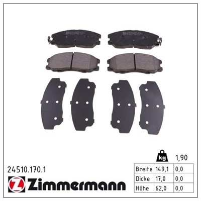 ZIMMERMANN 24510.170.1 Číslo výrobce: 24510. EAN: 4250238750079.