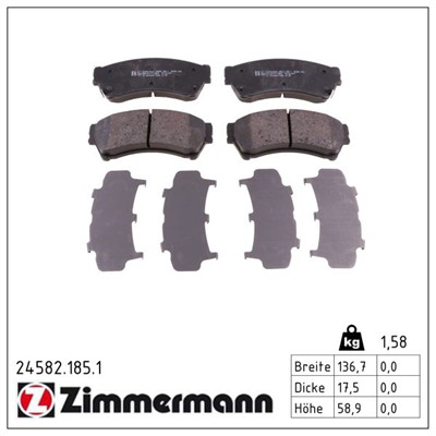 ZIMMERMANN 24582.185.1 Číslo výrobce: 24582. EAN: 4250238759027.
