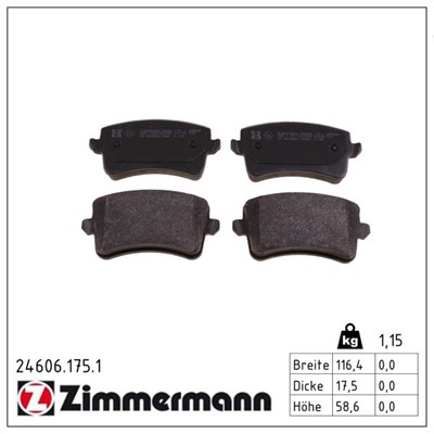 ZIMMERMANN 24606.175.1 Číslo výrobce: 24606. EAN: 4250238746379.