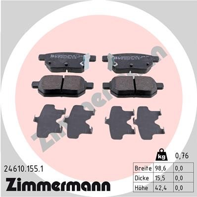 ZIMMERMANN 24610.155.1 Číslo výrobce: 24610. EAN: 4250238754152.